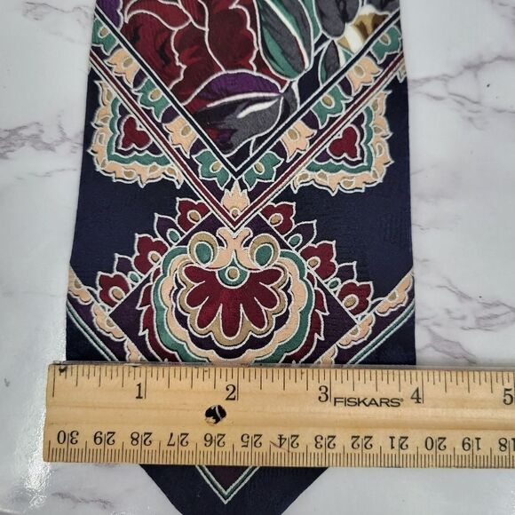 Chez Roffe Vintage Floral Silk Necktie Men's Tie - Picture 9 of 9